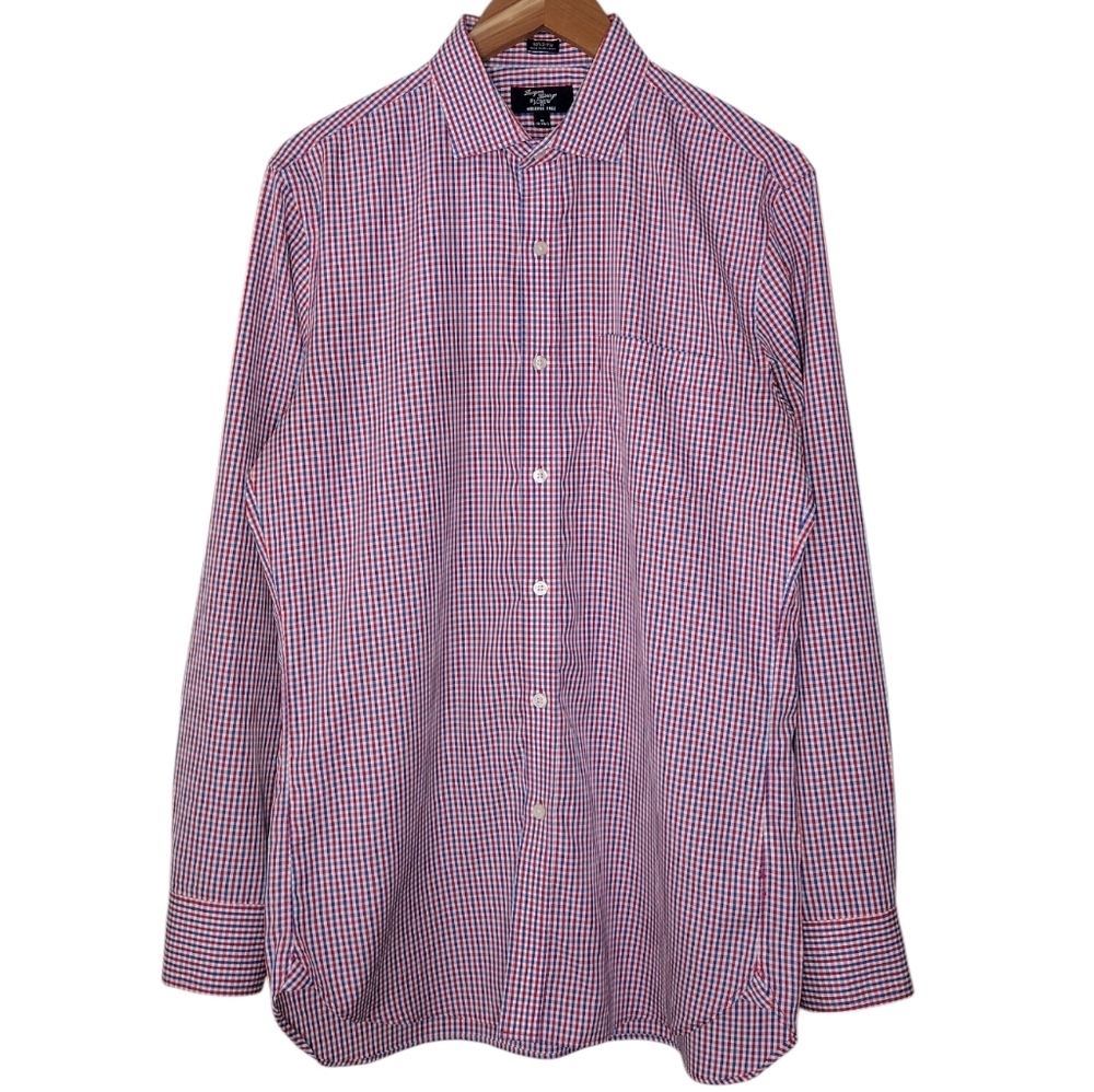 J. Crew 80's 2-Ply Wrinkle Free Checkered Casual Button Down Shirt Sz M